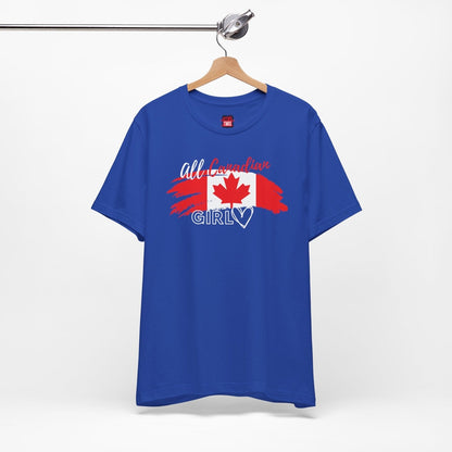 All Canadian Girl T-shirt, Women's Canada Day Short Sleeve Soft Style Canada Flag Shirt for Women | CA - Ohhh So Swag