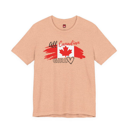 All Canadian Girl T-shirt, Women's Canada Day Short Sleeve Soft Style Canada Flag Shirt for Women | CA - Ohhh So Swag