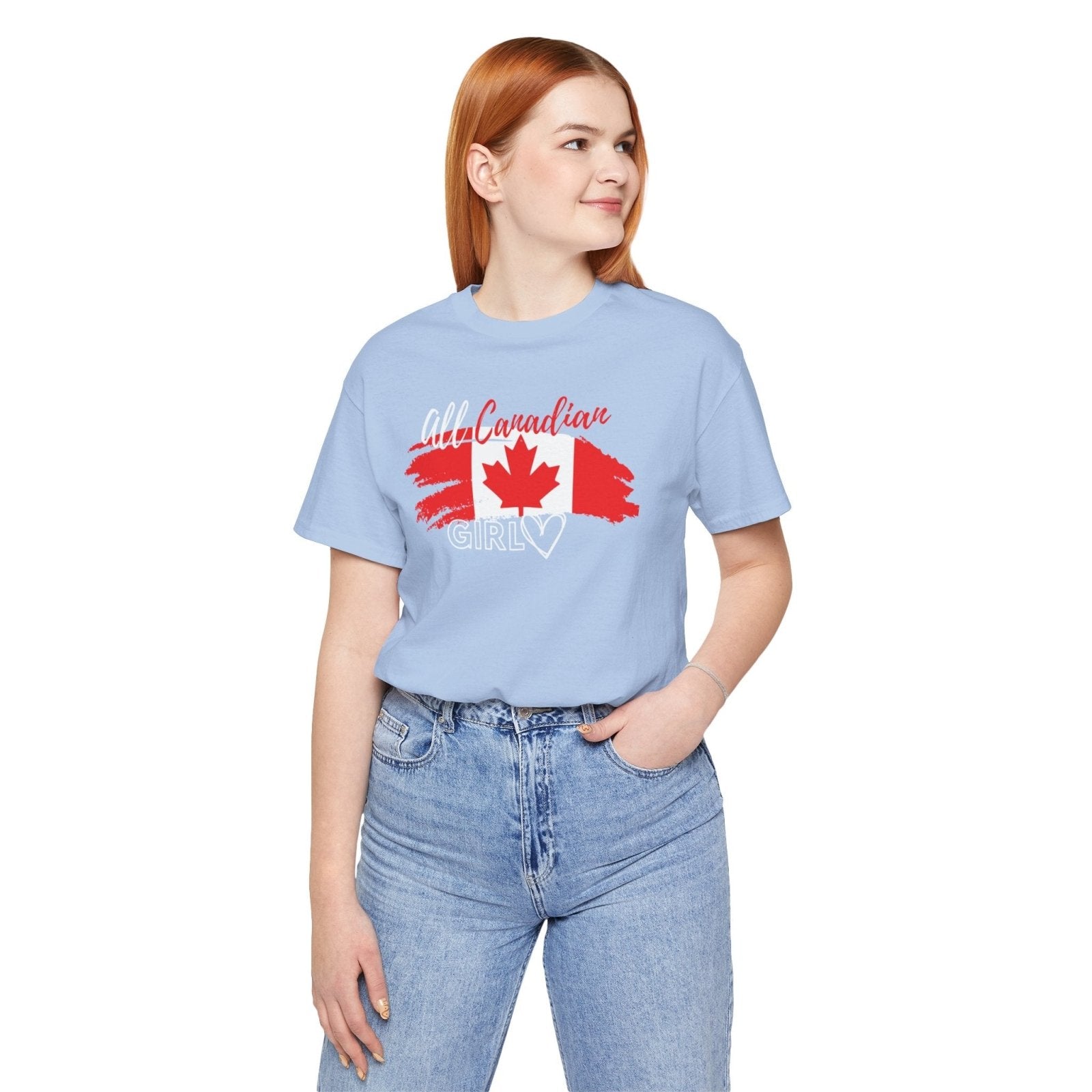 All Canadian Girl T-shirt, Women's Canada Day Graphic Tee, Short Sleeve Soft Style Canada Flag Shirt for Women | CA - Ohhh So Swag