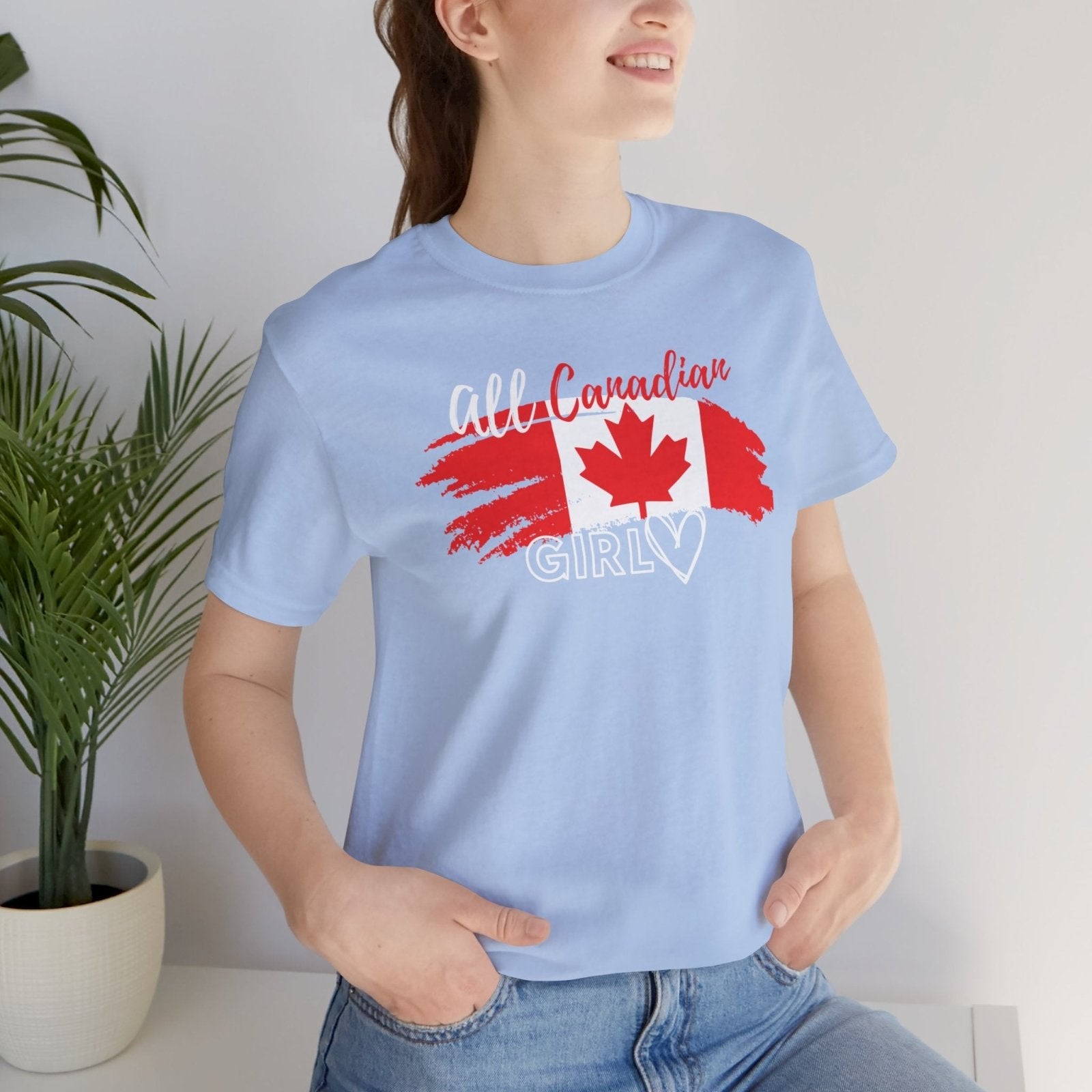 All Canadian Girl T-shirt, Women's Canada Day Graphic Tee, Short Sleeve Soft Style Canada Flag Shirt for Women | CA - Ohhh So Swag