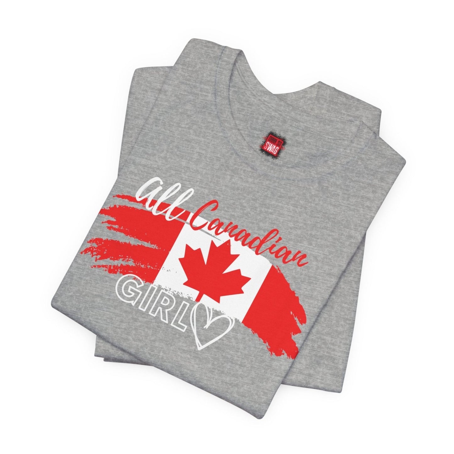 All Canadian Girl T-shirt, Women's Canada Day Graphic Tee, Short Sleeve Soft Style Canada Flag Shirt for Women | CA - Ohhh So Swag