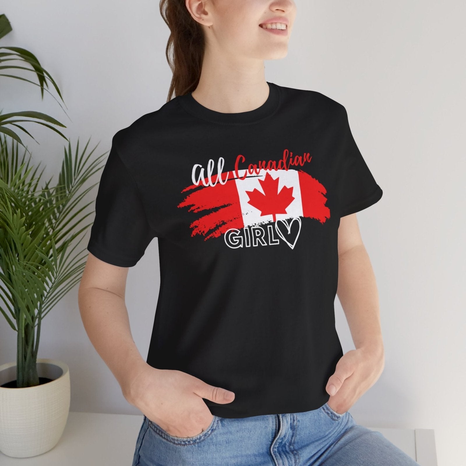 All Canadian Girl T-shirt, Women's Canada Day Graphic Tee, Short Sleeve Soft Style Canada Flag Shirt for Women | CA - Ohhh So Swag