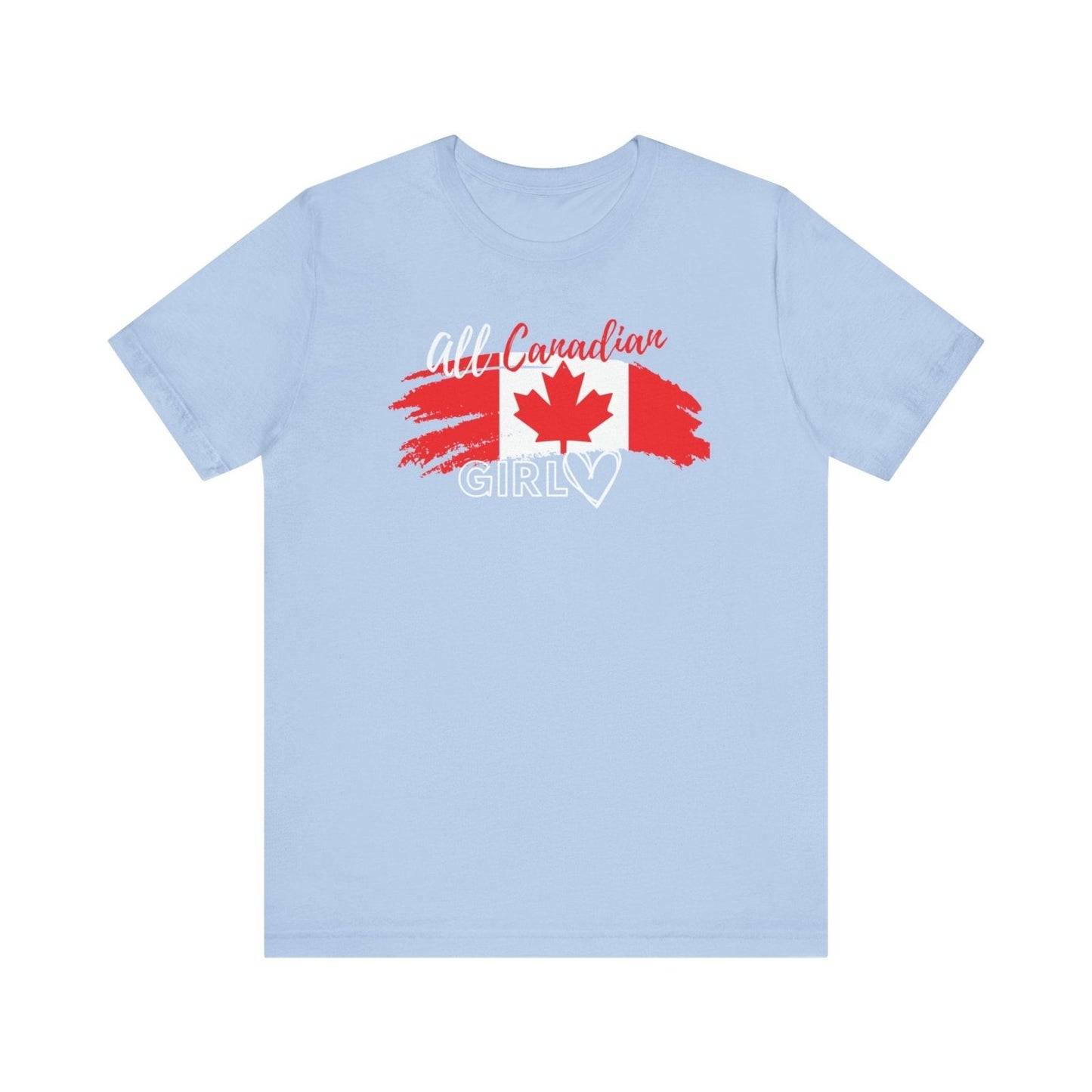 All Canadian Girl T-shirt, Women's Canada Day Graphic Tee, Short Sleeve Soft Style Canada Flag Shirt for Women | CA - Ohhh So Swag