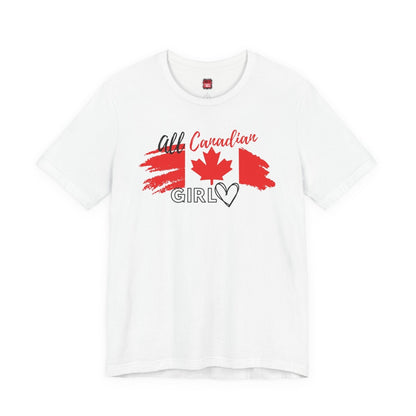 All Canadian Girl T-shirt, Women's Canada Day Short Sleeve Soft Style Canada Flag Shirt for Women | CA - Ohhh So Swag