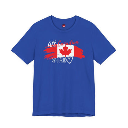 All Canadian Girl T-shirt, Women's Canada Day Short Sleeve Soft Style Canada Flag Shirt for Women | CA - Ohhh So Swag