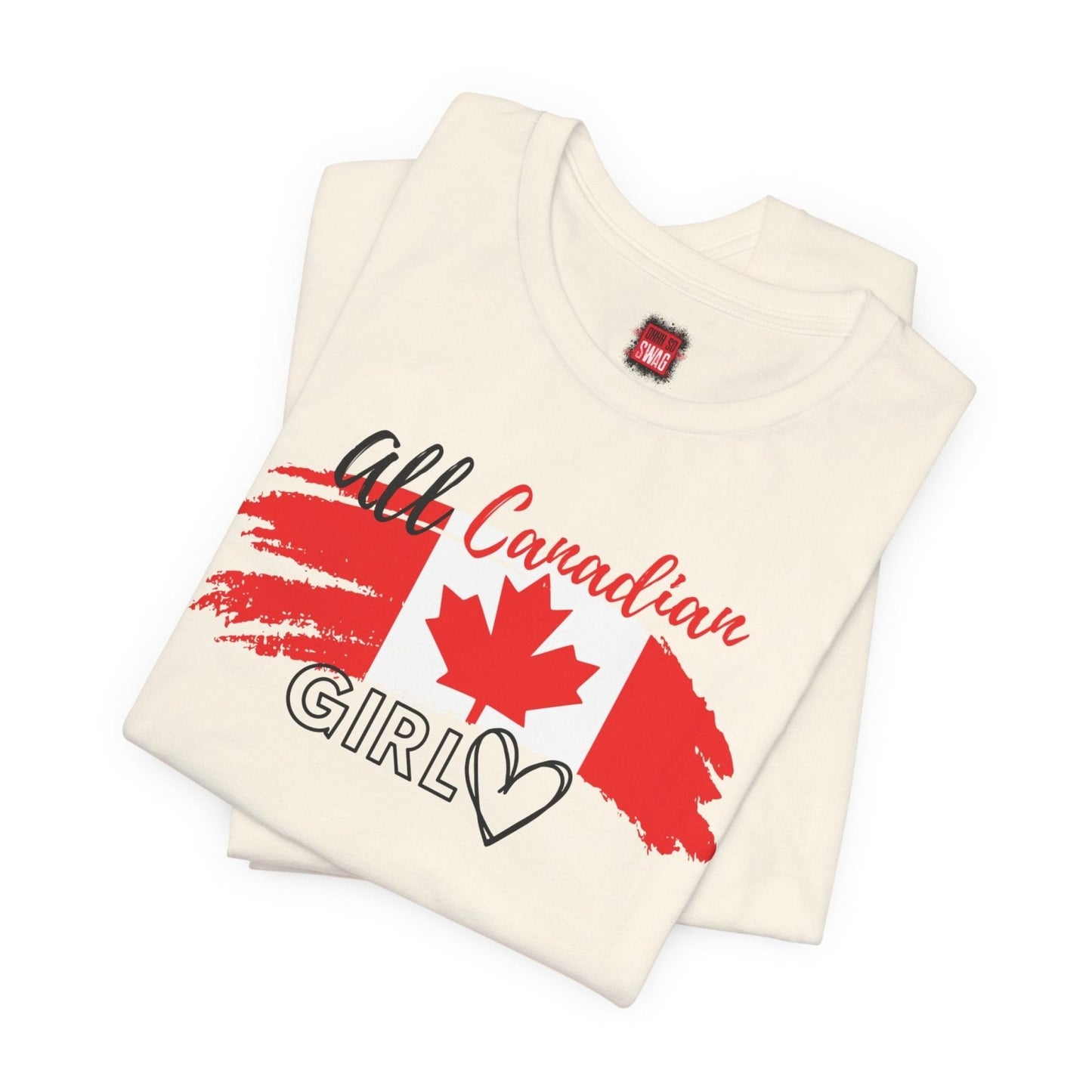 All Canadian Girl T-shirt, Women's Canada Day Graphic Tee, Short Sleeve Soft Style Canada Flag Shirt for Women | CA - Ohhh So Swag