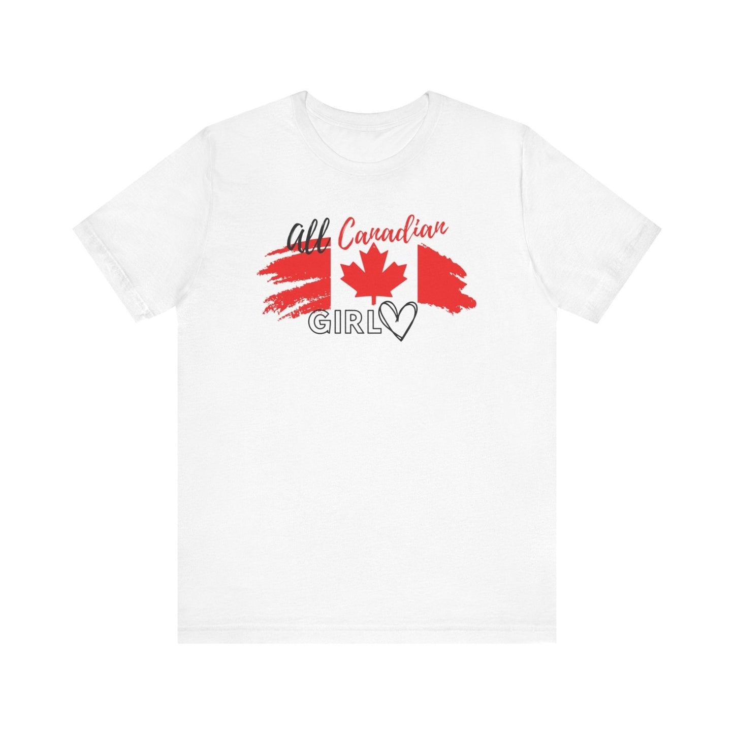 All Canadian Girl T-shirt, Women's Canada Day Graphic Tee, Short Sleeve Soft Style Canada Flag Shirt for Women | CA - Ohhh So Swag