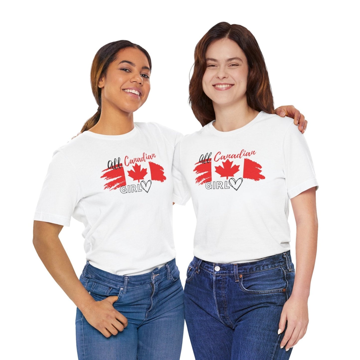 All Canadian Girl T-shirt, Women's Canada Day Short Sleeve Soft Style Canada Flag Shirt for Women | CA - Ohhh So Swag