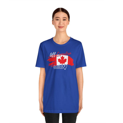 All Canadian Girl T-shirt, Women's Canada Day Graphic Tee, Short Sleeve Soft Style Canada Flag Shirt for Women | CA - Ohhh So Swag