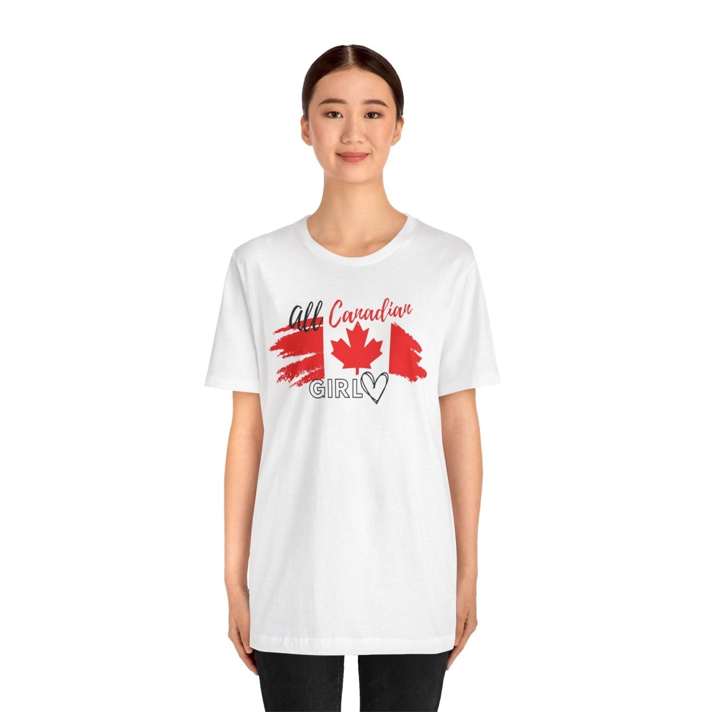 All Canadian Girl T-shirt, Women's Canada Day Graphic Tee, Short Sleeve Soft Style Canada Flag Shirt for Women | CA - Ohhh So Swag