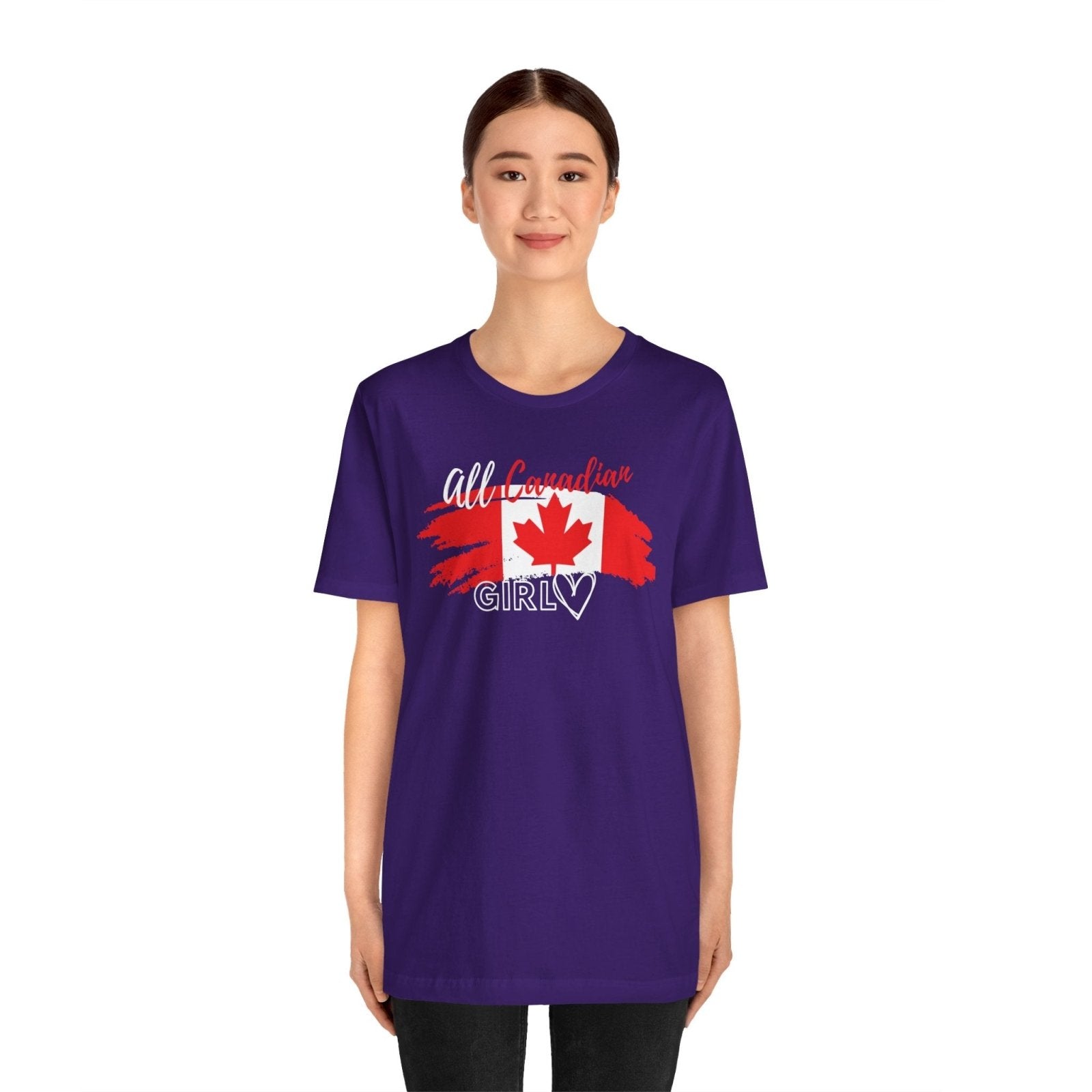 All Canadian Girl T-shirt, Women's Canada Day Graphic Tee, Short Sleeve Soft Style Canada Flag Shirt for Women | CA - Ohhh So Swag