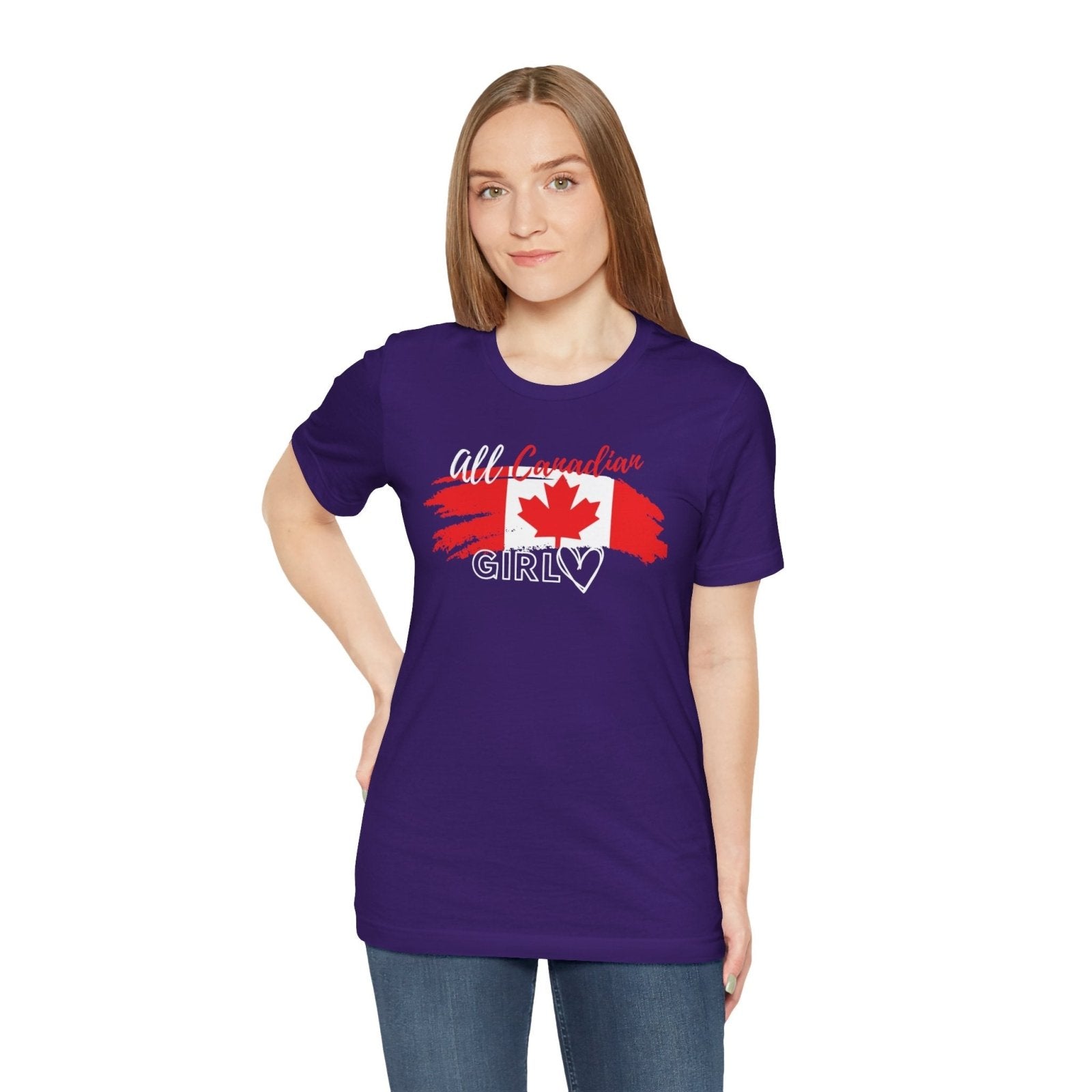 All Canadian Girl T-shirt, Women's Canada Day Graphic Tee, Short Sleeve Soft Style Canada Flag Shirt for Women | CA - Ohhh So Swag