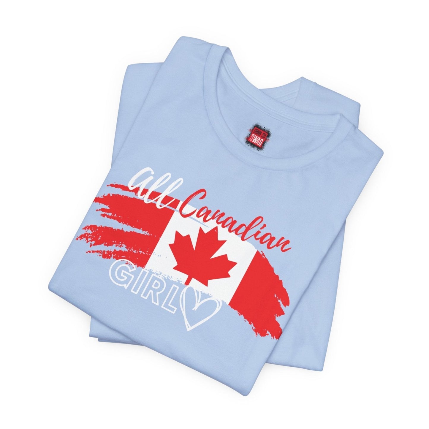 All Canadian Girl T-shirt, Women's Canada Day Short Sleeve Soft Style Canada Flag Shirt for Women | CA - Ohhh So Swag