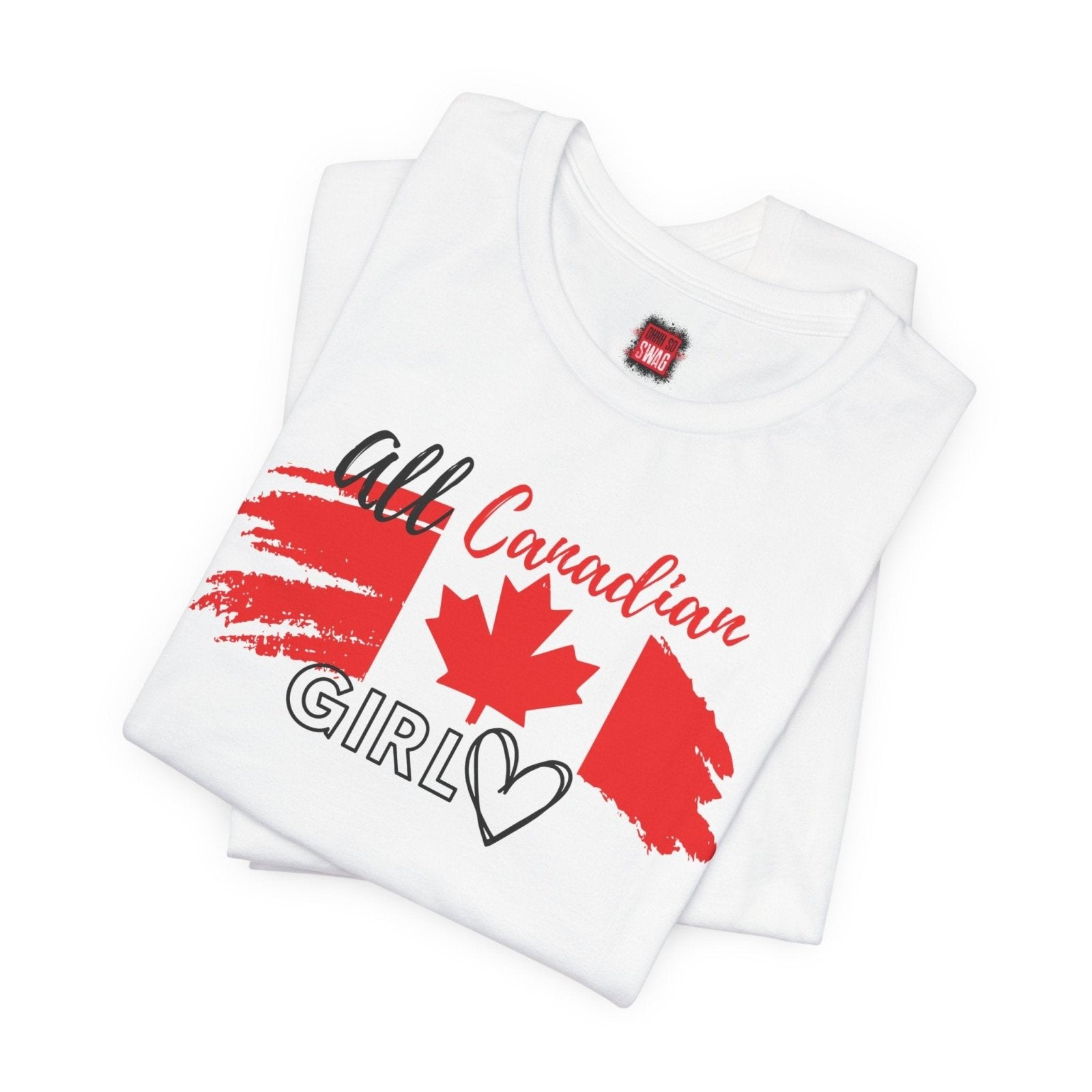 All Canadian Girl T-shirt, Women's Canada Day Short Sleeve Soft Style Canada Flag Shirt for Women | CA - Ohhh So Swag
