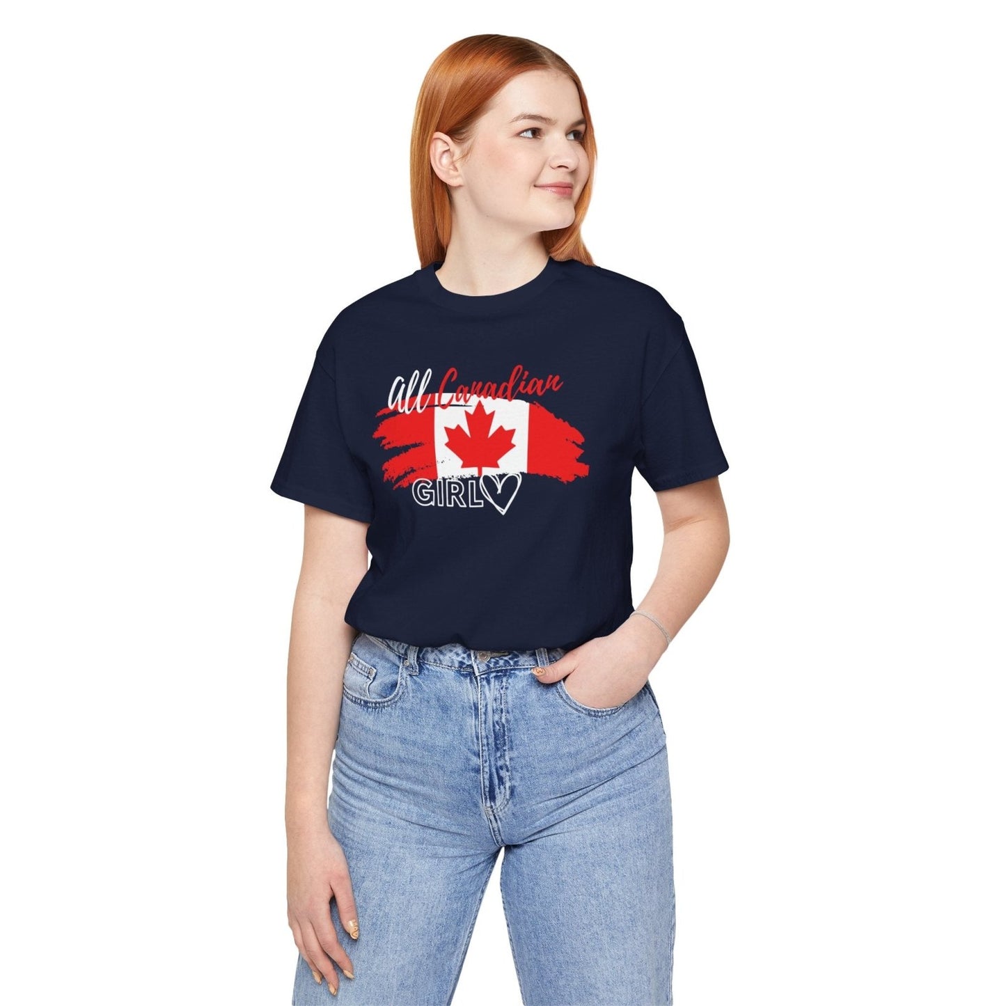 All Canadian Girl T-shirt, Women's Canada Day Graphic Tee, Short Sleeve Soft Style Canada Flag Shirt for Women | CA - Ohhh So Swag