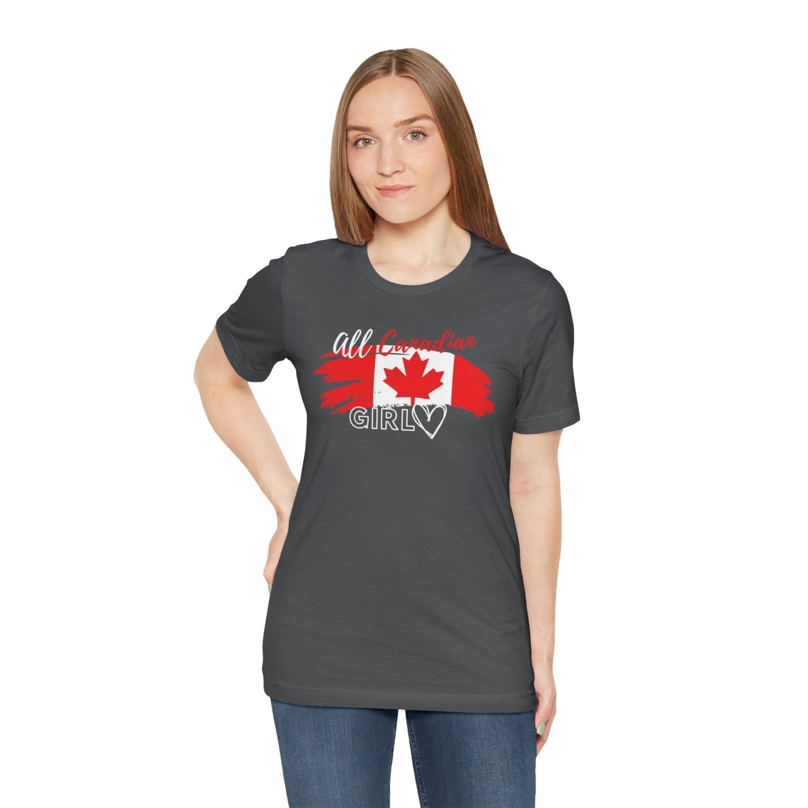 All Canadian Girl T-shirt, Women's Canada Day Graphic Tee, Short Sleeve Soft Style Canada Flag Shirt for Women | CA - Ohhh So Swag