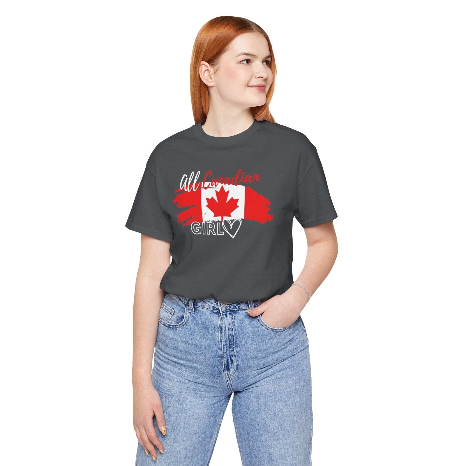 All Canadian Girl T-shirt, Women's Canada Day Graphic Tee, Short Sleeve Soft Style Canada Flag Shirt for Women | CA - Ohhh So Swag