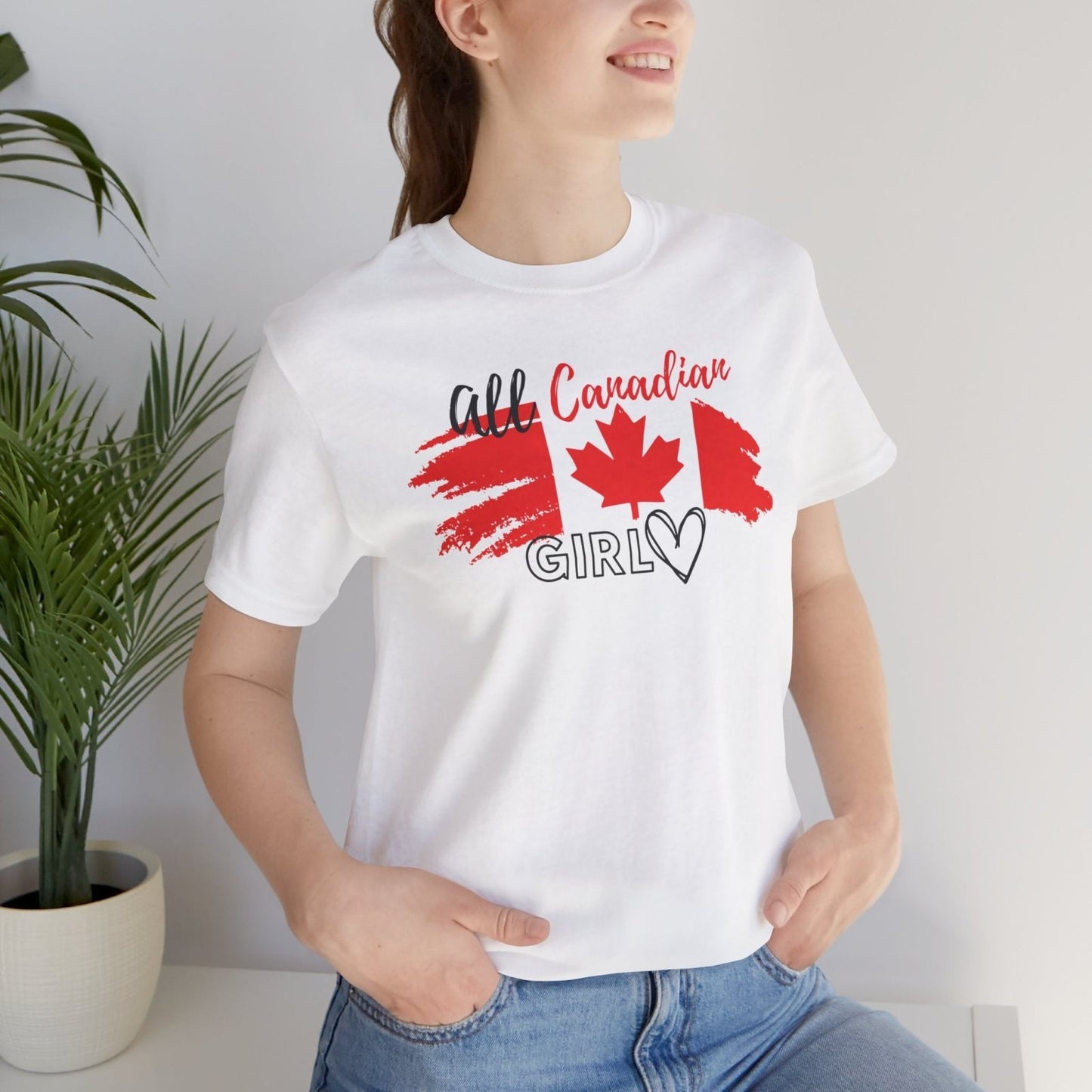 All Canadian Girl T-shirt, Women's Canada Day Graphic Tee, Short Sleeve Soft Style Canada Flag Shirt for Women | CA - Ohhh So Swag