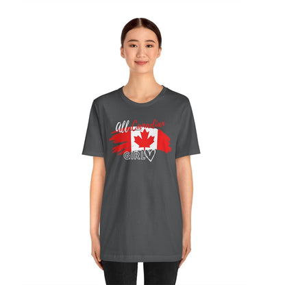 All Canadian Girl T-shirt, Women's Canada Day Graphic Tee, Short Sleeve Soft Style Canada Flag Shirt for Women | CA - Ohhh So Swag