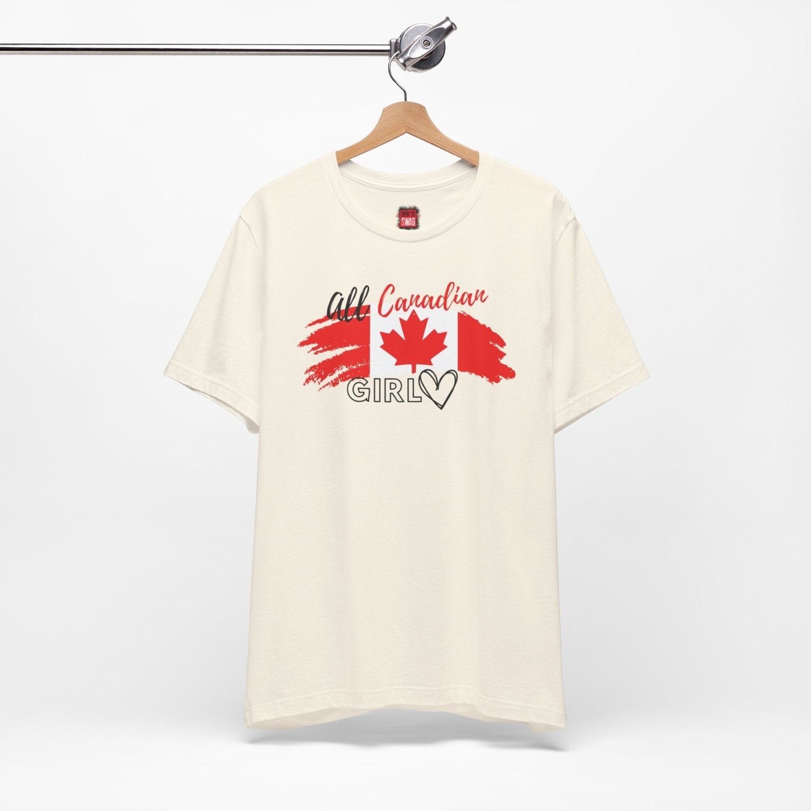 All Canadian Girl T-shirt, Women's Canada Day Graphic Tee, Short Sleeve Soft Style Canada Flag Shirt for Women | CA - Ohhh So Swag