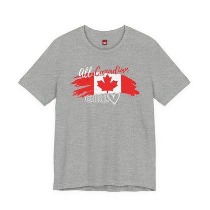 All Canadian Girl T-shirt, Women's Canada Day Short Sleeve Soft Style Canada Flag Shirt for Women | CA - Ohhh So Swag