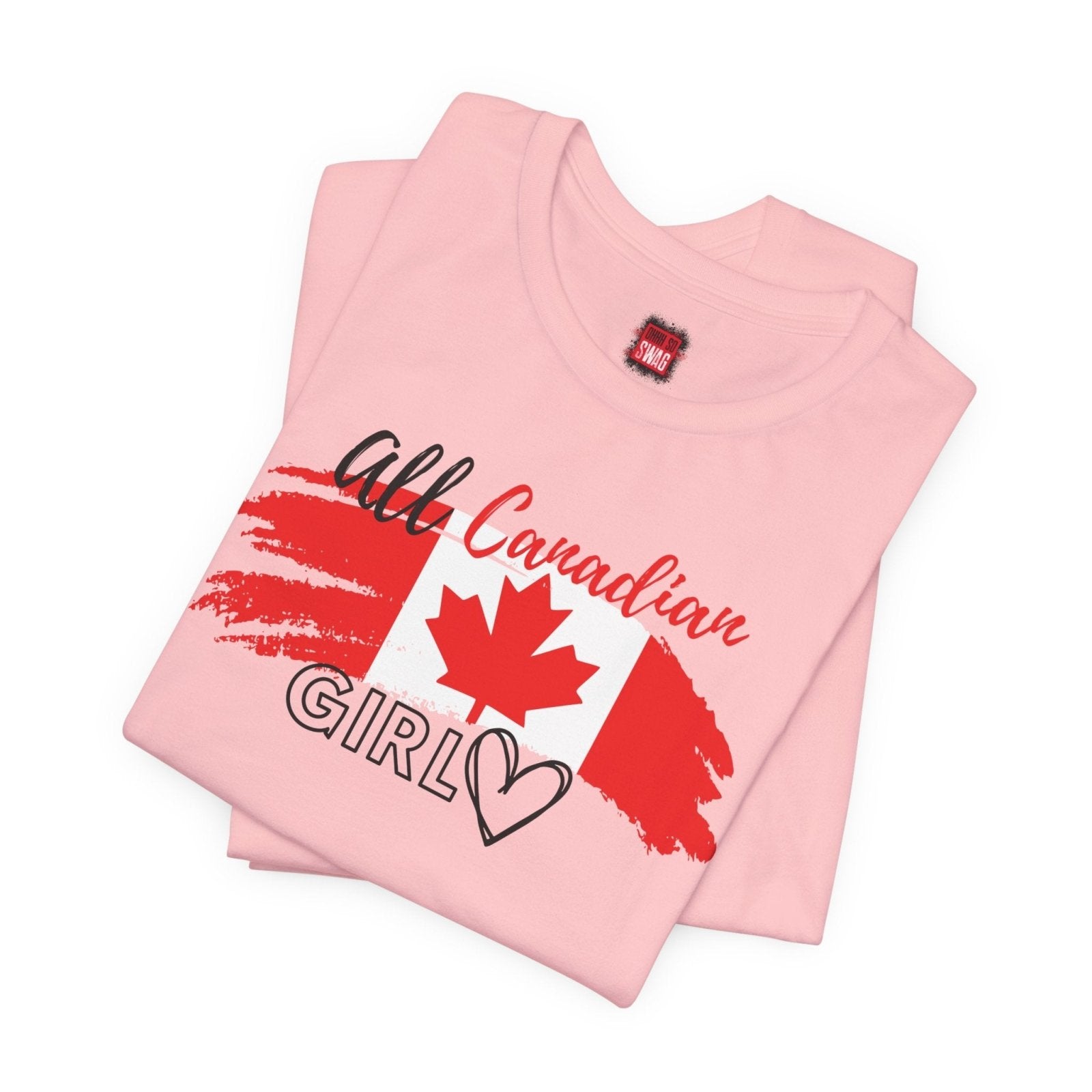 All Canadian Girl T-shirt, Women's Canada Day Graphic Tee, Short Sleeve Soft Style Canada Flag Shirt for Women | CA - Ohhh So Swag
