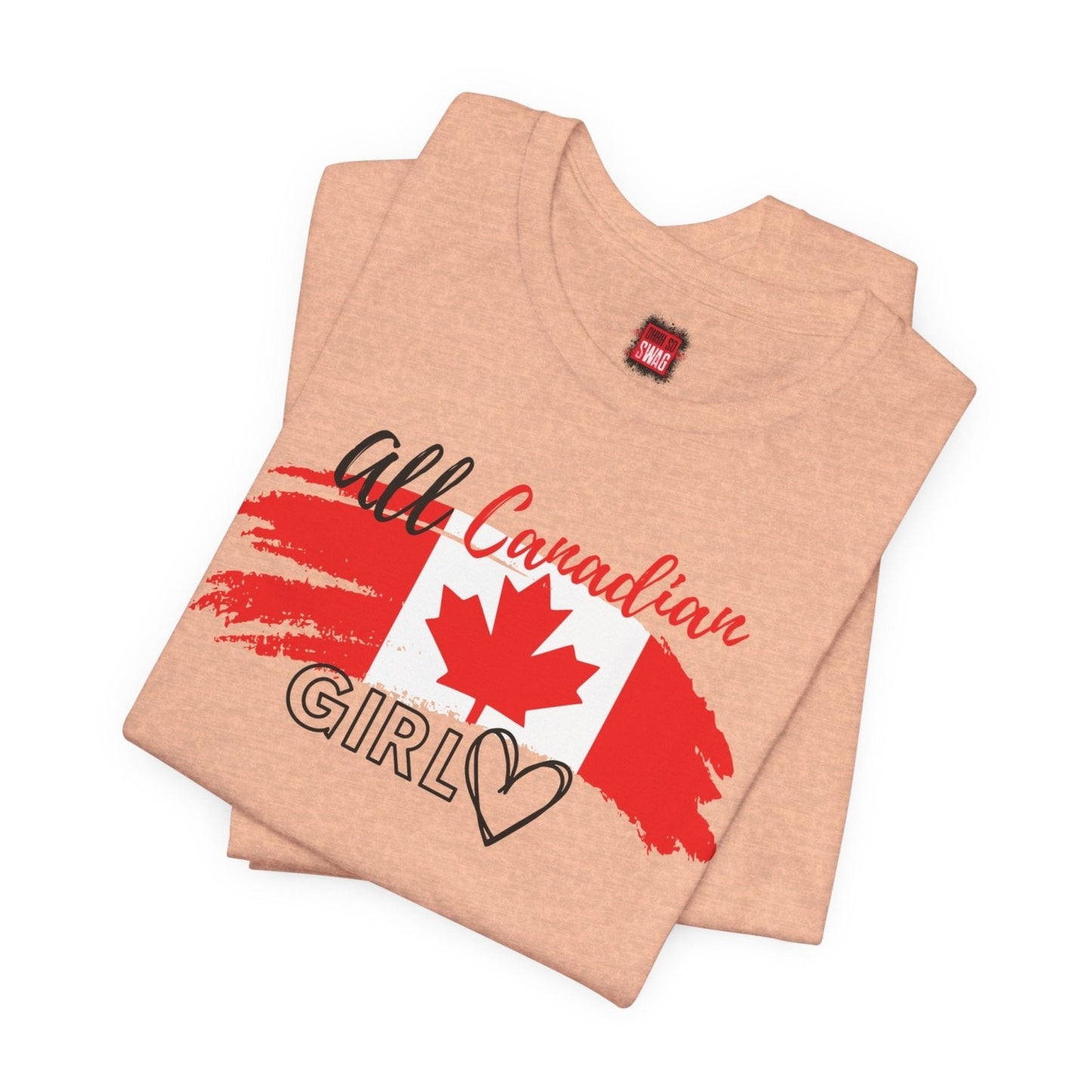 All Canadian Girl T-shirt, Women's Canada Day Graphic Tee, Short Sleeve Soft Style Canada Flag Shirt for Women | CA - Ohhh So Swag