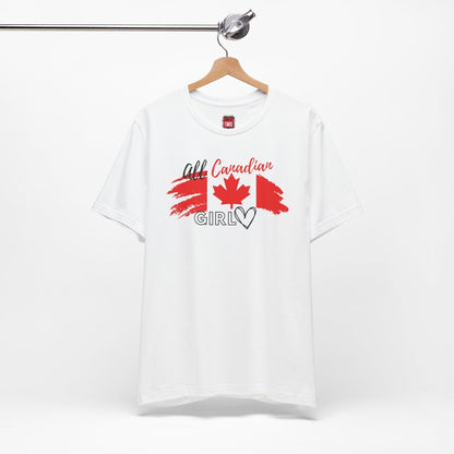 All Canadian Girl T-shirt, Women's Canada Day Short Sleeve Soft Style Canada Flag Shirt for Women | CA - Ohhh So Swag