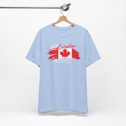 All Canadian Girl T-shirt, Women's Canada Day Graphic Tee, Short Sleeve Soft Style Canada Flag Shirt for Women | CA - Ohhh So Swag