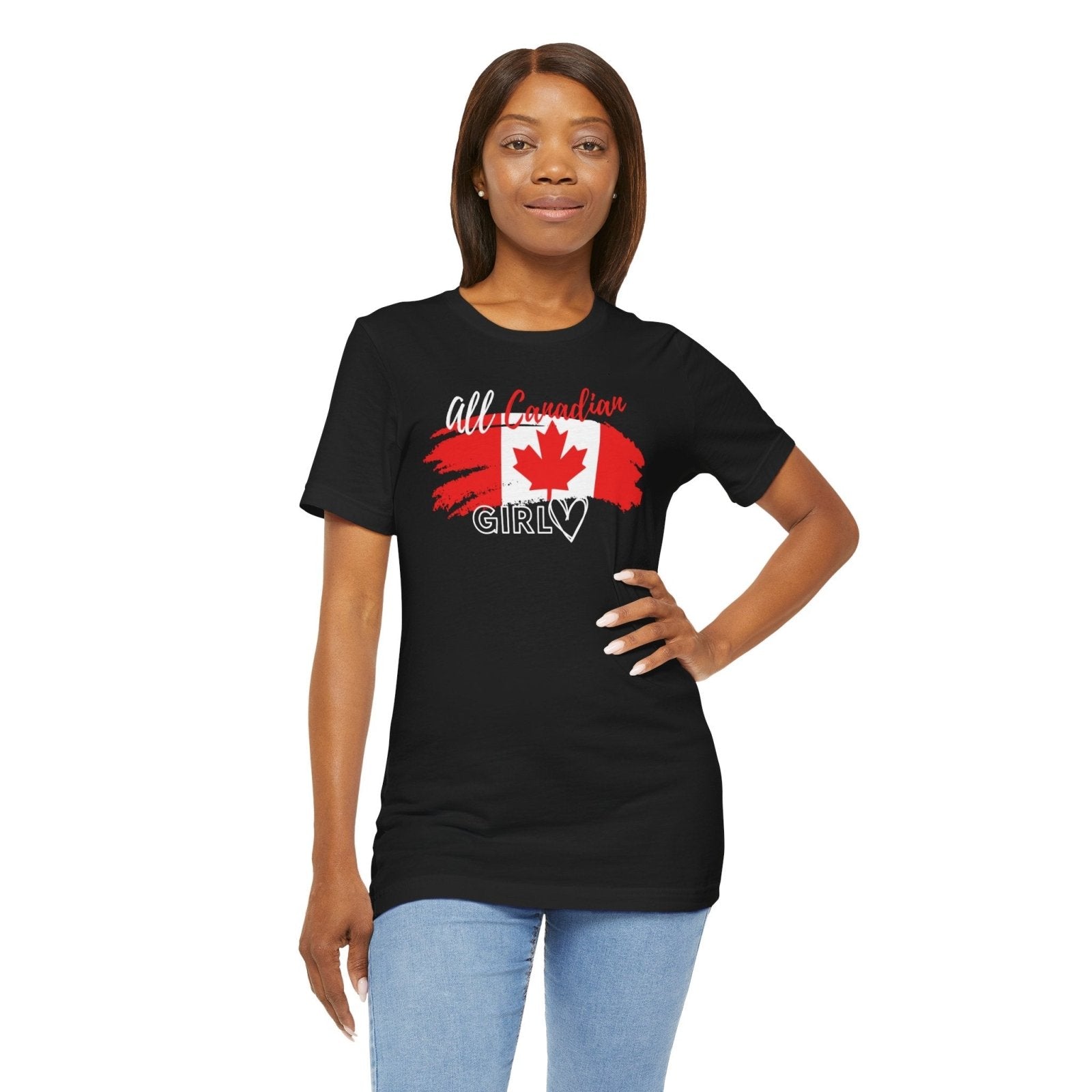 All Canadian Girl T-shirt, Women's Canada Day Graphic Tee, Short Sleeve Soft Style Canada Flag Shirt for Women | CA - Ohhh So Swag