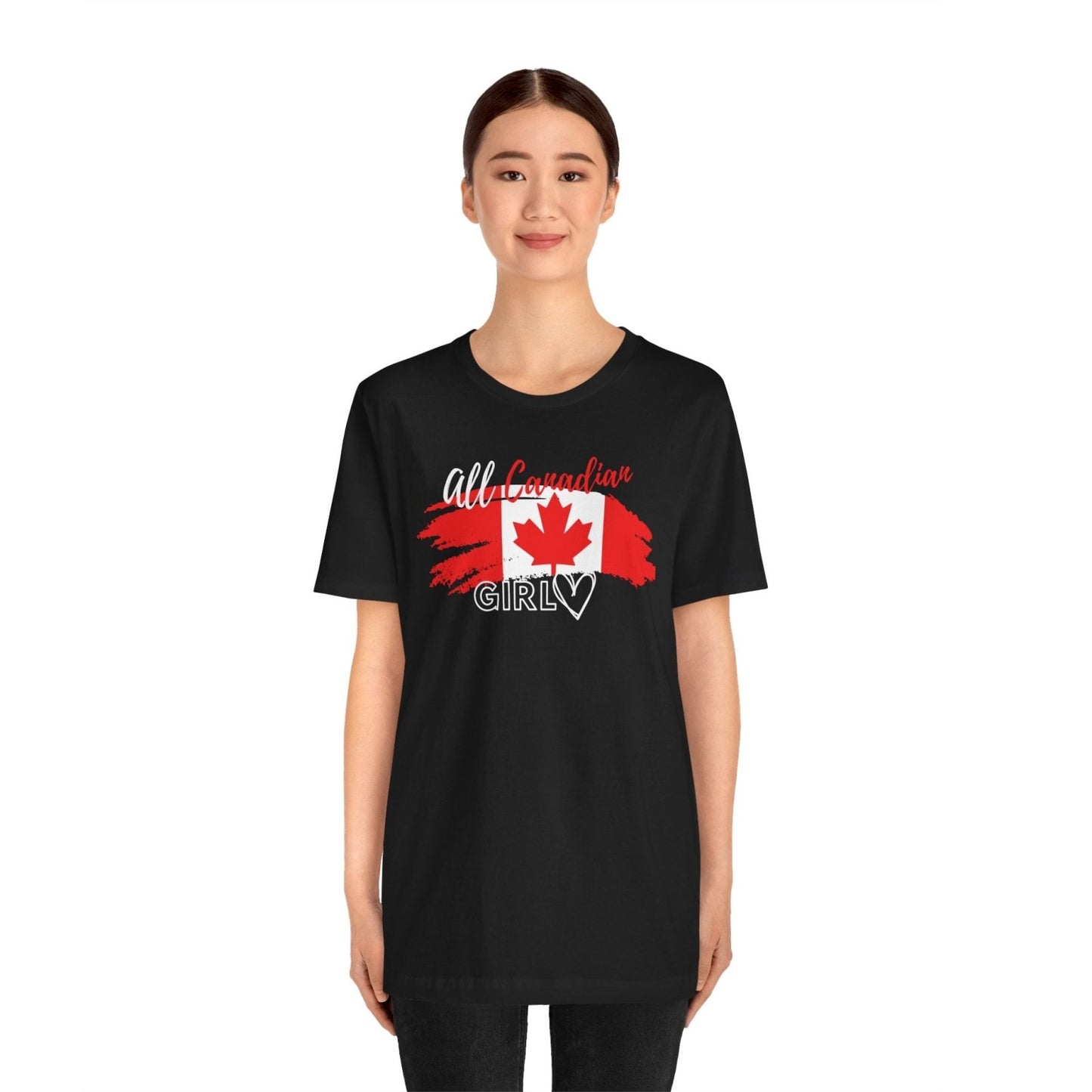 All Canadian Girl T-shirt, Women's Canada Day Graphic Tee, Short Sleeve Soft Style Canada Flag Shirt for Women | CA - Ohhh So Swag