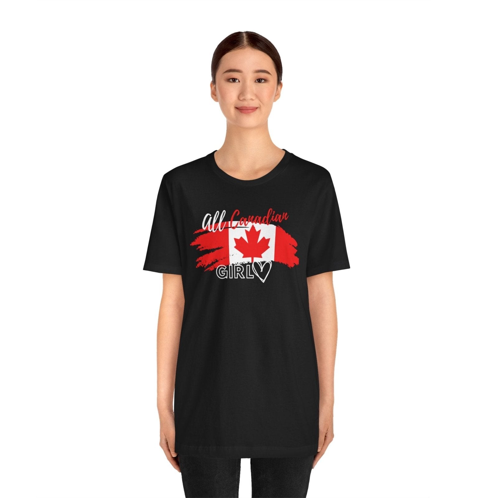 All Canadian Girl T-shirt, Women's Canada Day Graphic Tee, Short Sleeve Soft Style Canada Flag Shirt for Women | CA - Ohhh So Swag