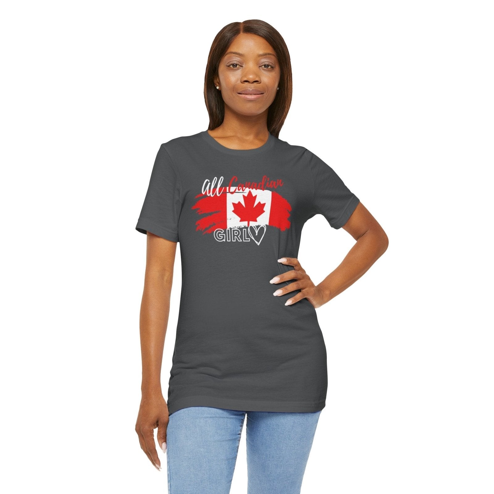 All Canadian Girl T-shirt, Women's Canada Day Graphic Tee, Short Sleeve Soft Style Canada Flag Shirt for Women | CA - Ohhh So Swag