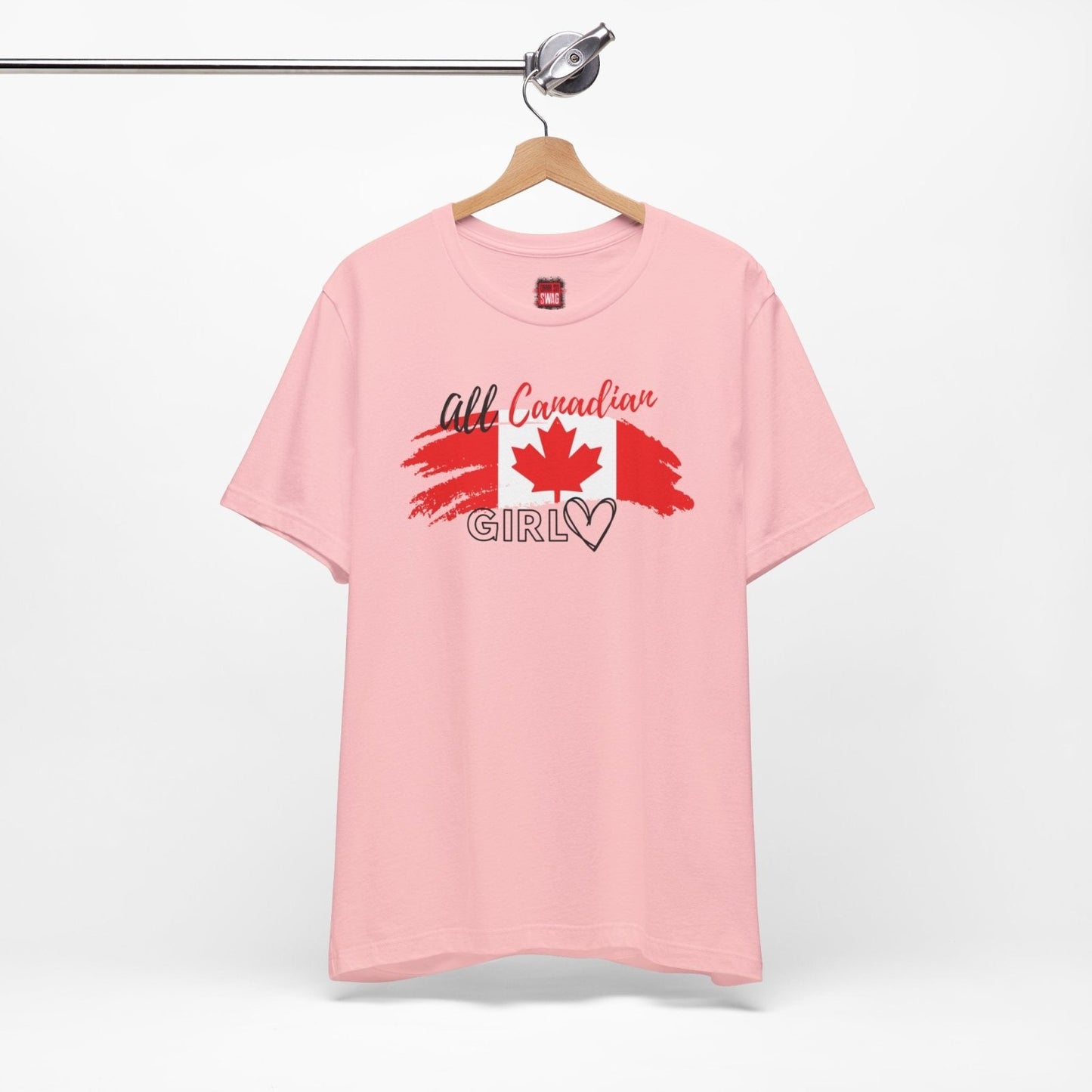 All Canadian Girl T-shirt, Women's Canada Day Graphic Tee, Short Sleeve Soft Style Canada Flag Shirt for Women | CA - Ohhh So Swag
