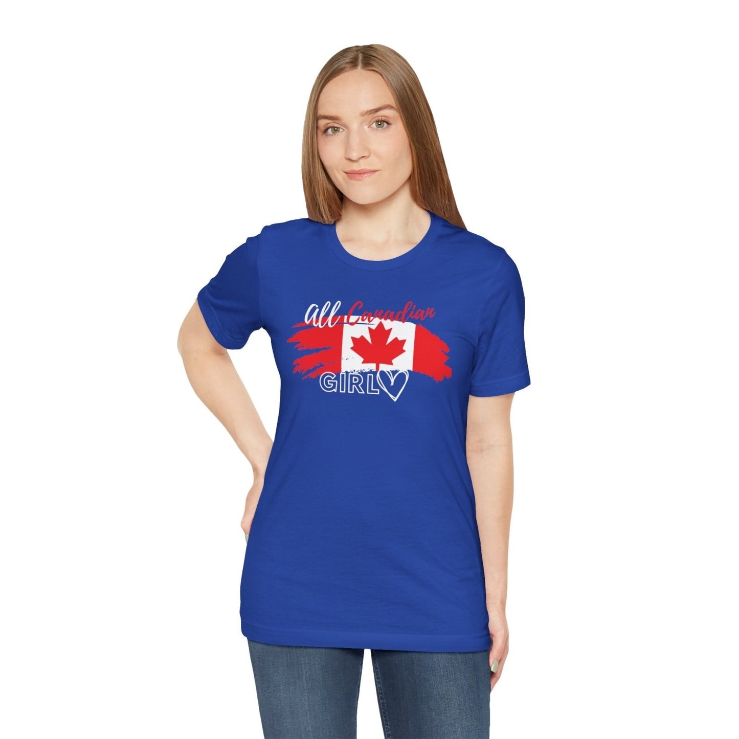 All Canadian Girl T-shirt, Women's Canada Day Graphic Tee, Short Sleeve Soft Style Canada Flag Shirt for Women | CA - Ohhh So Swag