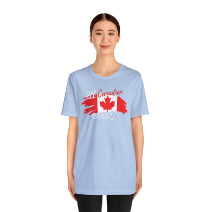 All Canadian Girl T-shirt, Women's Canada Day Graphic Tee, Short Sleeve Soft Style Canada Flag Shirt for Women | CA - Ohhh So Swag