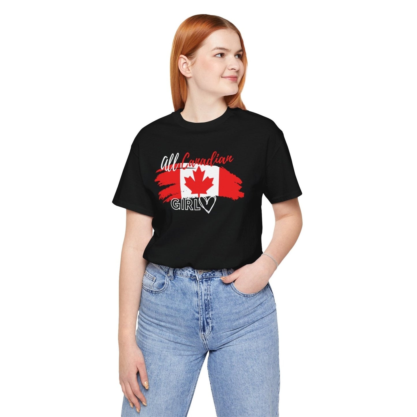 All Canadian Girl T-shirt, Women's Canada Day Graphic Tee, Short Sleeve Soft Style Canada Flag Shirt for Women | CA - Ohhh So Swag