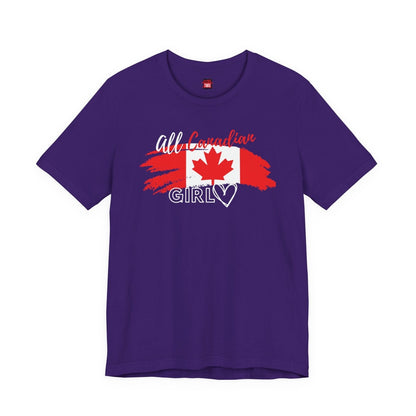 All Canadian Girl T-shirt, Women's Canada Day Graphic Tee, Short Sleeve Soft Style Canada Flag Shirt for Women | CA - Ohhh So Swag
