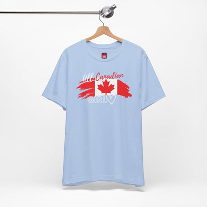 All Canadian Girl T-shirt, Women's Canada Day Short Sleeve Soft Style Canada Flag Shirt for Women | CA - Ohhh So Swag
