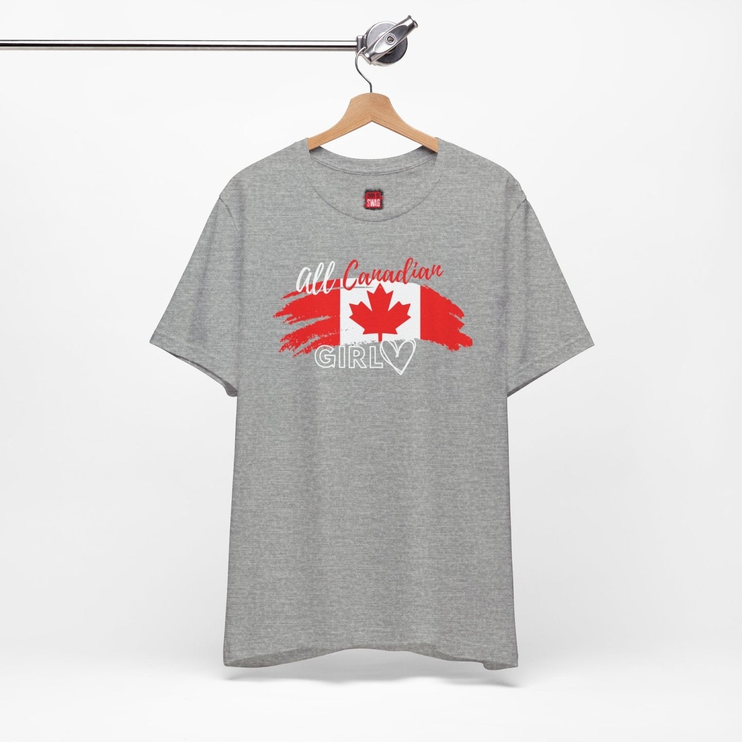 All Canadian Girl T-shirt, Women's Canada Day Graphic Tee, Short Sleeve Soft Style Canada Flag Shirt for Women | CA - Ohhh So Swag