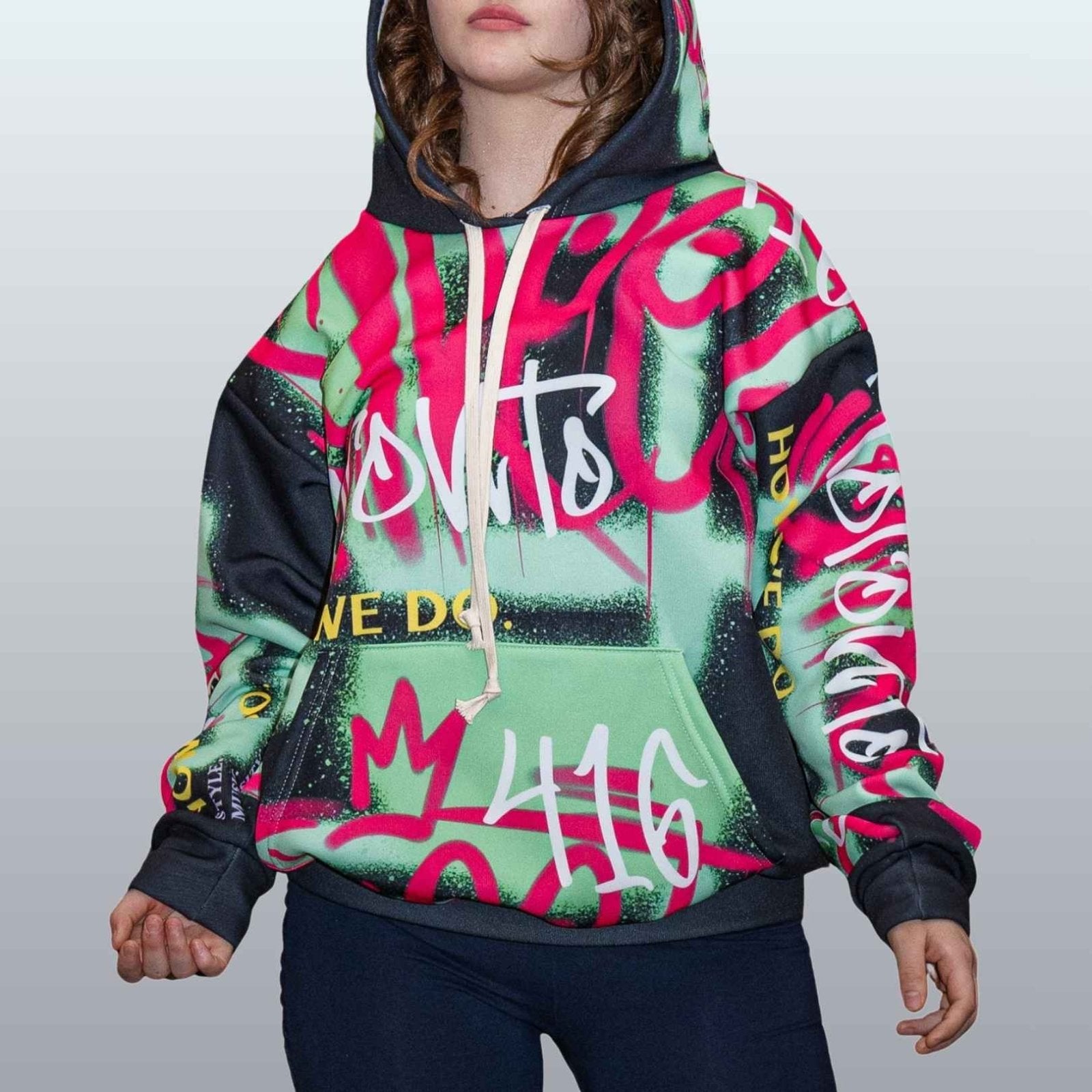 Black and Neon Graffiti Toronto Hoodie - Toronto. How We Do. Style. Music. Diversity. | US - Ohhh So Swag