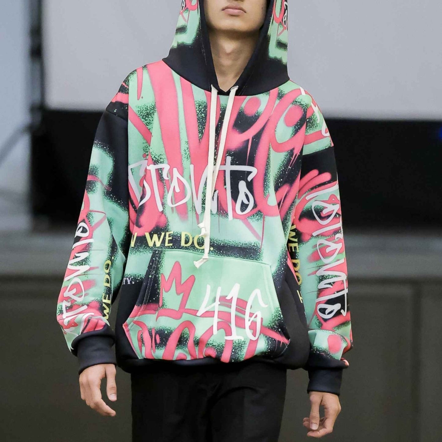 Black and Neon Graffiti Toronto Hoodie - Toronto. How We Do. Style. Music. Diversity. | US - Ohhh So Swag