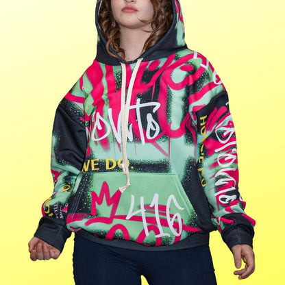 Black and Neon Graffiti Toronto Hoodie - Toronto. How We Do. Style. Music. Diversity. | US - Ohhh So Swag