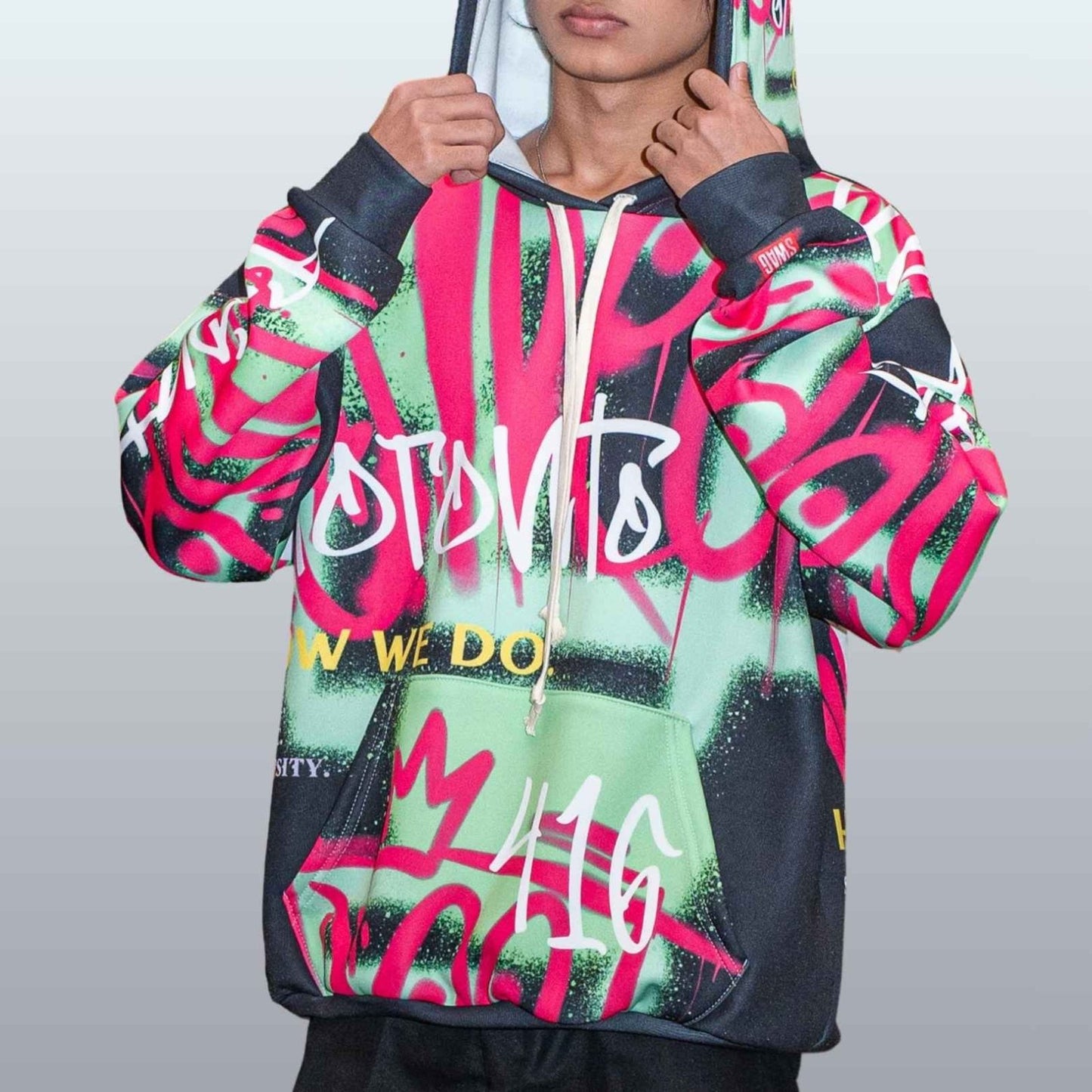 Black and Neon Graffiti Toronto Hoodie - Toronto. How We Do. Style. Music. Diversity. | US - Ohhh So Swag