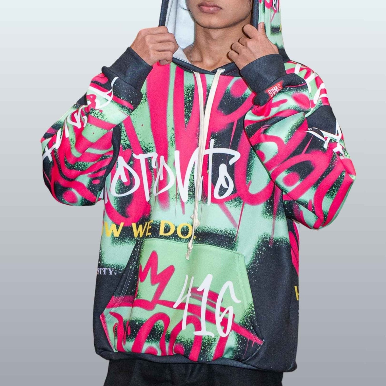Black and Neon Graffiti Toronto Hoodie - Toronto. How We Do. Style. Music. Diversity. | US - Ohhh So Swag