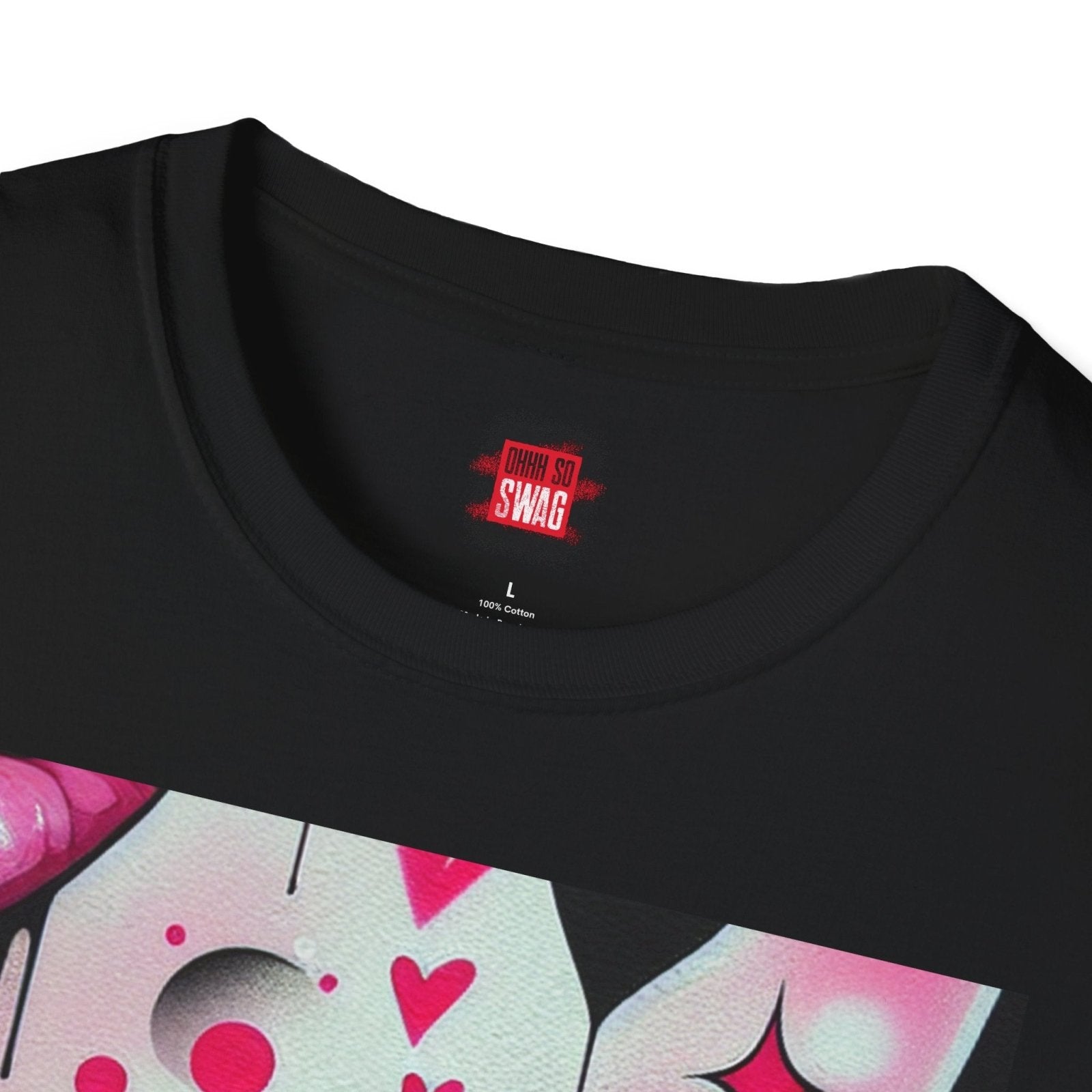 Black and Pink Kiss Lips Shirt for Women Men Graffiti Style, Unisex Lip Kiss Shirt, Vibrant Stylish Casual Graphic Kisses Tee | CA - Ohhh So Swag