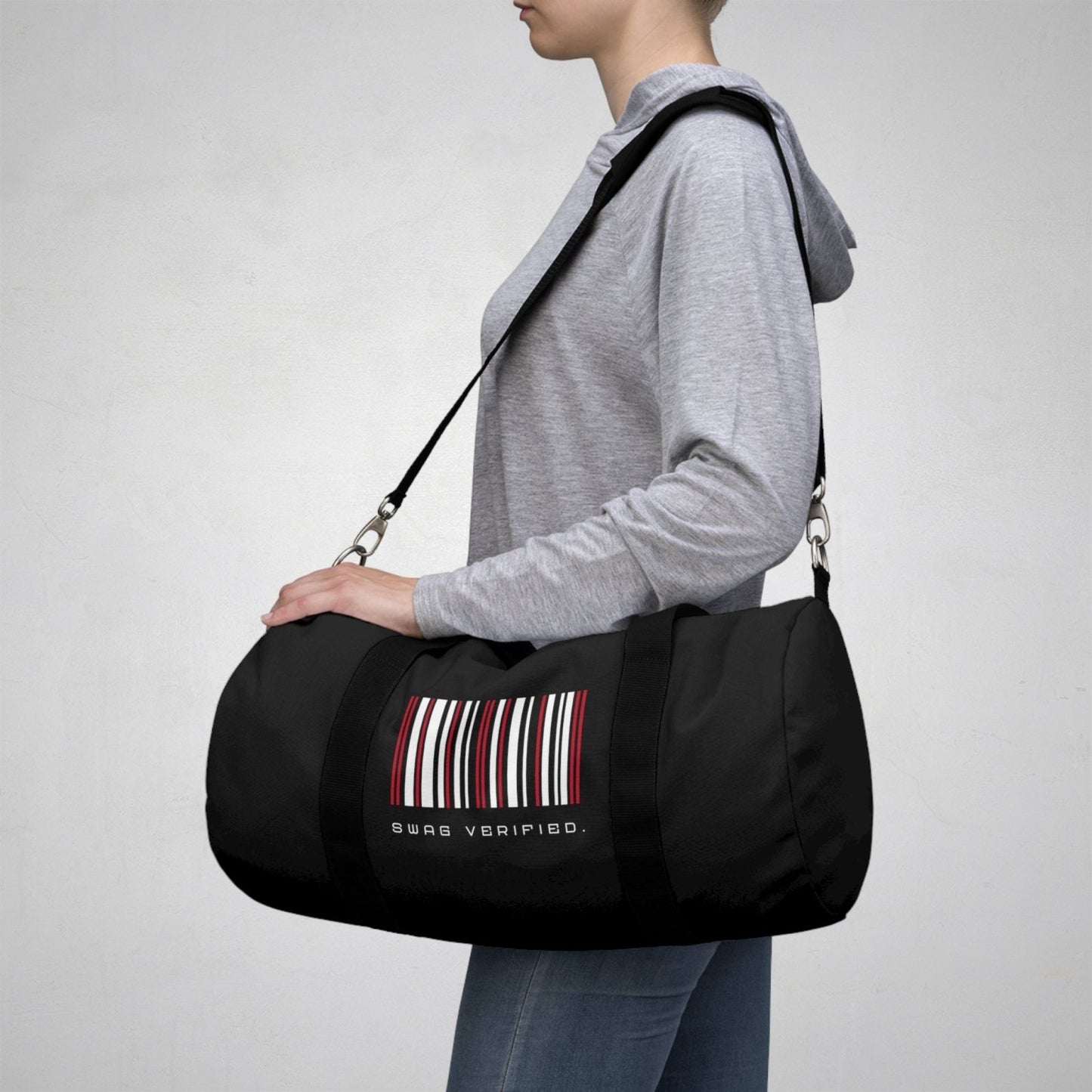 Black Duffel Bag / Black Duffle Bag - Swag Verified. Barcode | US - Ohhh So Swag