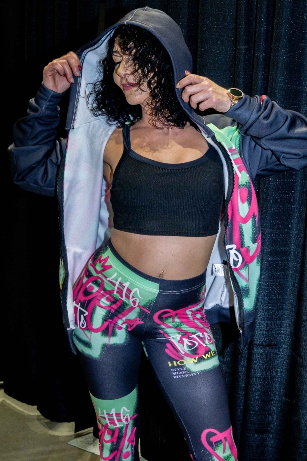 Black Graffiti Zip Hoodie (Bold Chest Print) - Toronto How We Do Style. Music. Diversity. | US - Ohhh So Swag