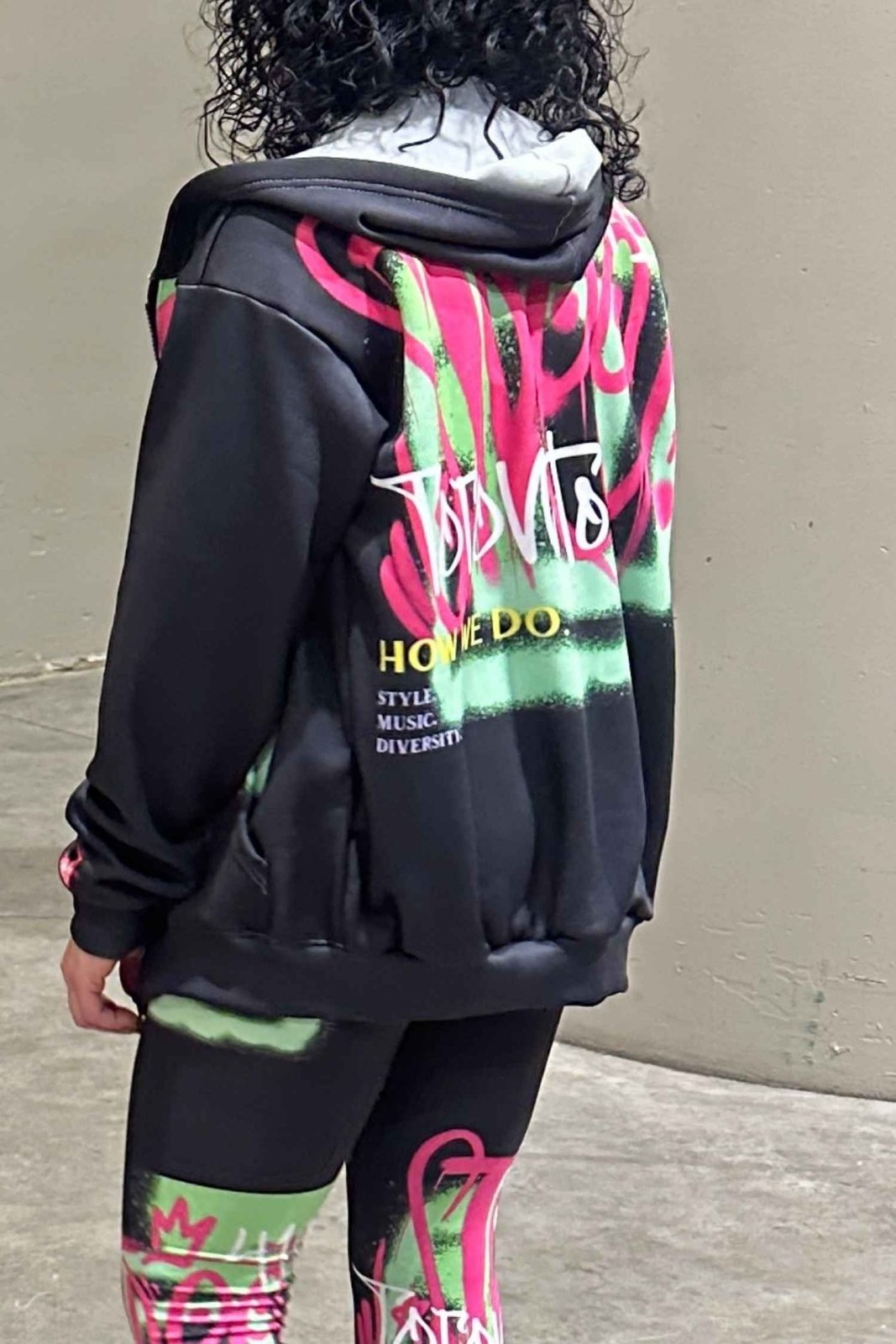 Black Graffiti Zip Hoodie (Bold Chest Print) - Toronto How We Do Style. Music. Diversity. | US - Ohhh So Swag