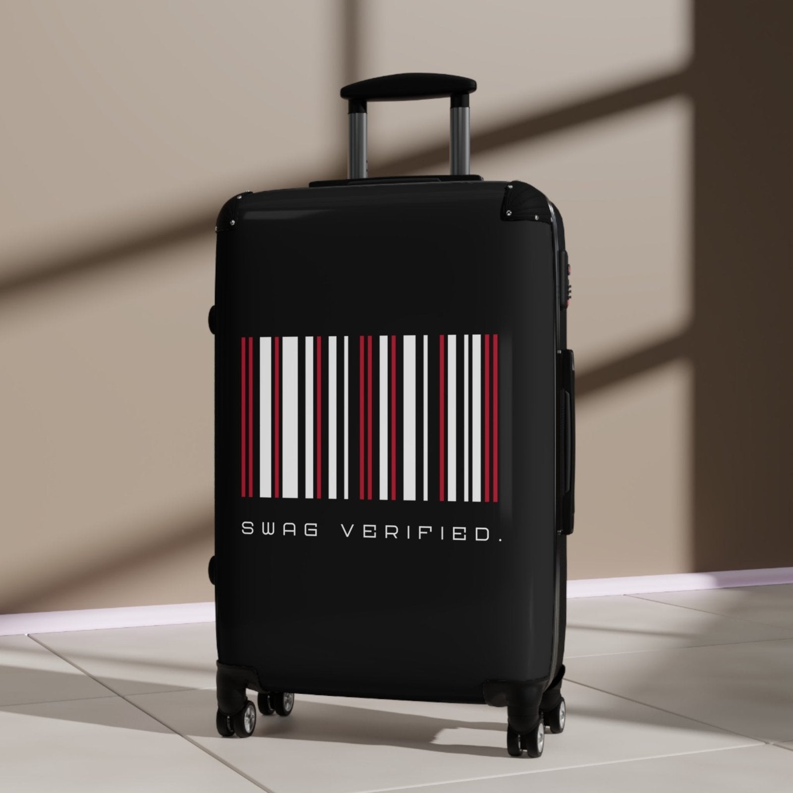 Black Hard Shell Suitcase with Built - in Lock, Sleek Unisex Luggage for Men and Women - Swag Verified. | CA - Ohhh So Swag